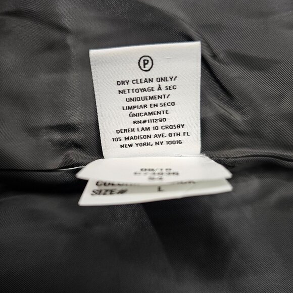 Derek Lam 10 Crosby 2 Button Wool Alpaca Relaxed Coat New Women's Black Size L - Picture 13 of 15